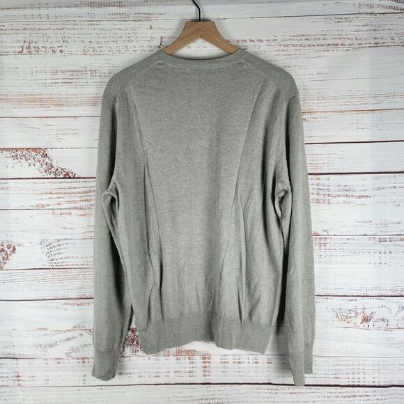 Banana Republic Luxury Blend Sweatshirt Mens Size L Gray Preppy Silk Blend - Picture 8 of 9